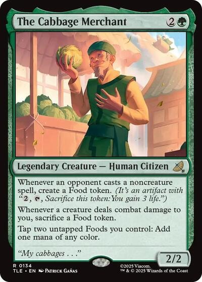 The Cabbage Merchant (TLE) #134 Rare (Foil Near Mint) Avatar: The Last Airbender: Eternal-Legal Magic: The Gathering: 2025