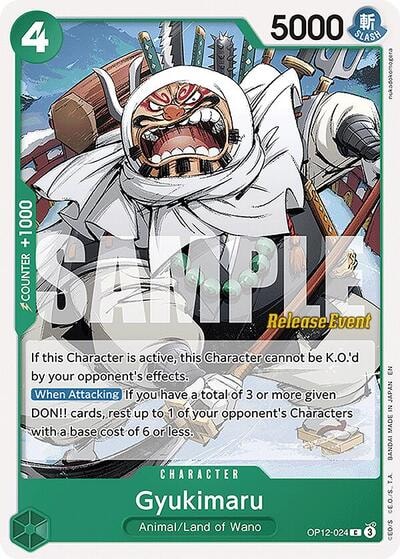 Gyukimaru (OP12 RE) #OP12-024 Common (Lightly Played) Legacy of the Master Release Event Cards One Piece Card Game: 2025