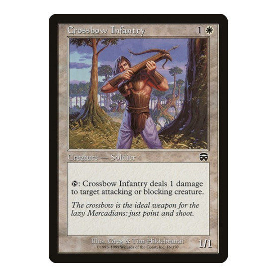 Crossbow Infantry (MMQ) #16 Common (Moderately Played) Mercadian Masques Magic: The Gathering: 1999