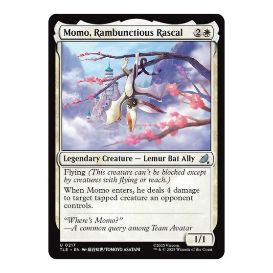 Momo, Rambunctious Rascal (0217) (TLE) #217 Uncommon Avatar: The Last Airbender: Eternal-Legal Magic: The Gathering: 2025