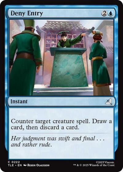 Deny Entry (TLE) #222 Common (Lightly Played) Avatar: The Last Airbender: Eternal-Legal Magic: The Gathering: 2025