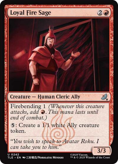 Loyal Fire Sage (TLE) #242 Uncommon Avatar: The Last Airbender: Eternal-Legal Magic: 2025