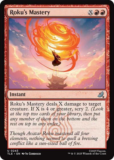 Rokus Mastery (TLE) #243 Uncommon (Near Mint) Avatar: The Last Airbender: Eternal-Legal Magic: The Gathering: 2025