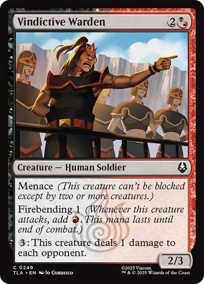 Vindictive Warden (TLA) #249 Common Avatar: The Last Airbender Magic: The Gathering: 2025