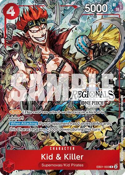 Kid & Killer (Online Regional Participation Pack 2025 Vol.2) (OP-PR) #EB01-003 Rare (Foil Near Mint) One Piece Promotion Cards One Piece Card Game: 2022