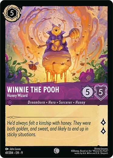 Winnie the Pooh Hunny Wizard (9) #41/204 Common (Near Mint) Fabled Lorcana TCG: 2025