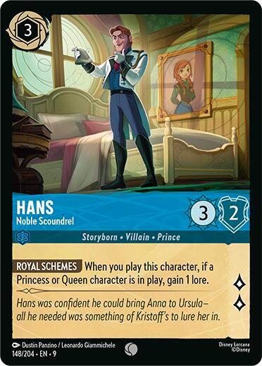 Hans Noble Scoundrel (9) #148/204 Common (Near Mint) Fabled Disney Lorcana: 2025