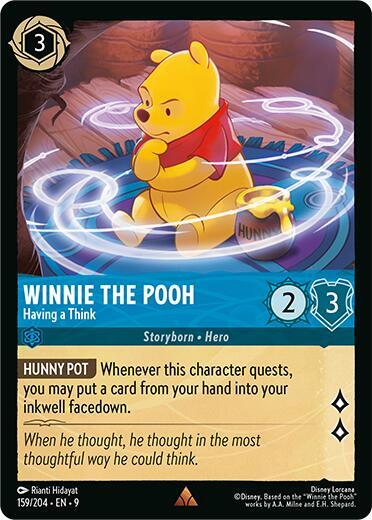 Winnie the Pooh - Having a Think (9) #159/204 Rare (Near Mint) Fabled Disney Lorcana: 2025