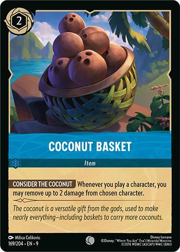 Coconut Basket (9) #169/204 Common (Near Mint) Fabled Disney Lorcana: 2025