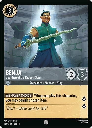Benja - Guardian of the Dragon Gem (9) #180/204 Common (Near Mint) Fabled Disney Lorcana: 2025