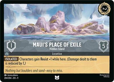 Maui's Place of Exile - Hidden Island (9) #204/204 Uncommon (Near Mint) Fabled Disney Lorcana: 2025