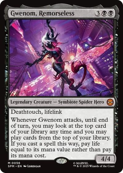 Gwenom, Remorseless (SPM) #56 Mythic Rare (Near Mint) Marvel's Spider-Man Magic: The Gathering: 2025