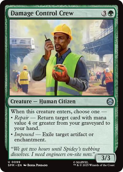 Damage Control Crew (SPM) #99 Uncommon (Lightly Played) Marvel's Spider-Man Magic: The Gathering: 2025