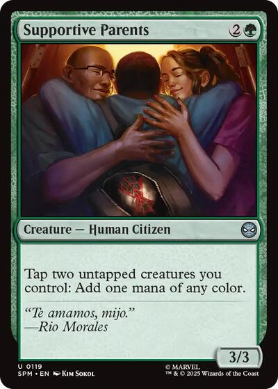Supportive Parents (SPM) #119 Uncommon (Lightly Played) Marvel's Spider-Man Magic: The Gathering: 2025