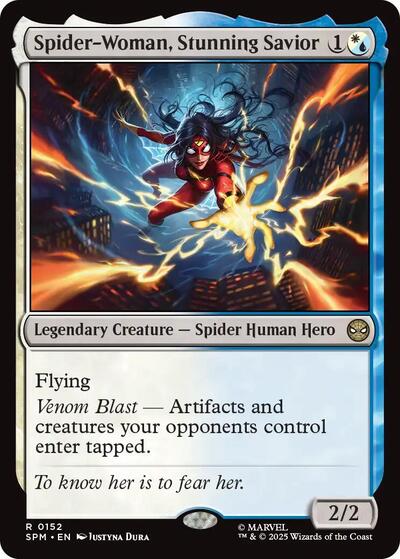 Spider-Woman, Stunning Savior (SPM) #152 Rare (Lightly Played) Marvel's Spider-Man Magic: The Gathering: 2025