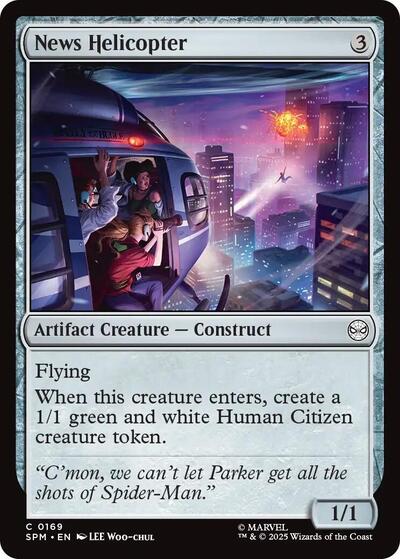 News Helicopter (SPM) #169 Common (Lightly Played) Marvel's Spider-Man Magic: The Gathering: 2025