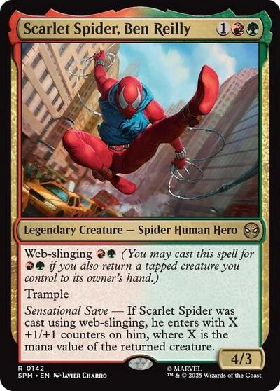 Scarlet Spider, Ben Reilly (SPM) #142 Rare (Lightly Played) Marvel's Spider-Man Magic: The Gathering: 2025