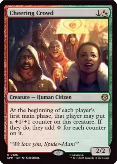 Cheering Crowd (SPM) #126 Rare (Lightly Played) Marvel's Spider-Man Magic: The Gathering: 2025