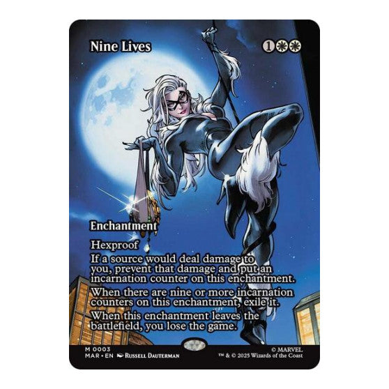 Nine Lives (Borderless) (MAR) #3 Mythic Rare (Near Mint) Marvel Universe Eternal-Legal Magic: The Gathering: 2025