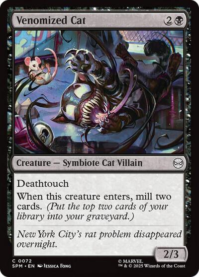 Venomized Cat (SPM) #72 Common (Lightly Played) Marvel's Spider-Man Magic: The Gathering: 2025