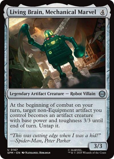 Living Brain, Mechanical Marvel (SPM) #167 Uncommon (Lightly Played) Marvel's Spider-Man Magic: The Gathering: 2025