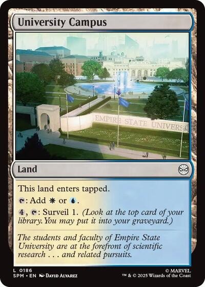University Campus (SPM) #186 Land (Lightly Played) Marvel's Spider-Man Magic: The Gathering: 2025