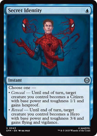 Secret Identity (SPM) #43 Uncommon (Lightly Played) Marvel's Spider-Man Magic: The Gathering: 2025