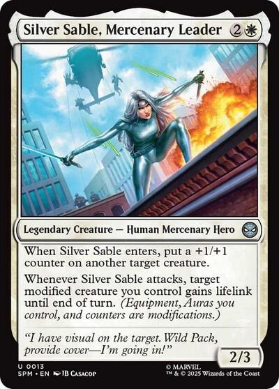 Silver Sable, Mercenary Leader (SPM) #13 Uncommon (Lightly Played) Marvel's Spider-Man Magic: The Gathering: 2025