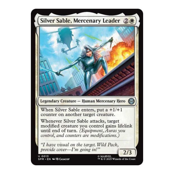 Silver Sable, Mercenary Leader (SPM) #13 Uncommon (Lightly Played) Marvel's Spider-Man Magic: The Gathering: 2025