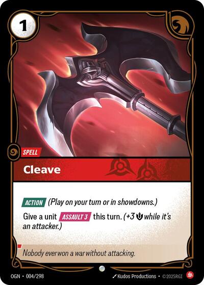 Cleave (OGN) #004/298 Common (Near Mint) Origins Riftbound: League of Legends Trading Card Game: 2025