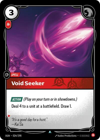 Void Seeker (OGN) #024/298 Uncommon (Near Mint) Origins Riftbound: League of Legends Trading Card Game: 2025