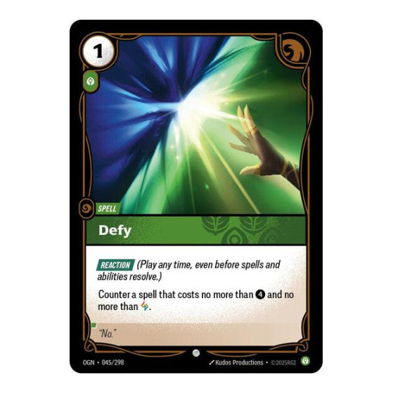 Defy (OGN) #045/298 Common (Near Mint) Origins Riftbound: League of Legends Trading Card Game: 2025