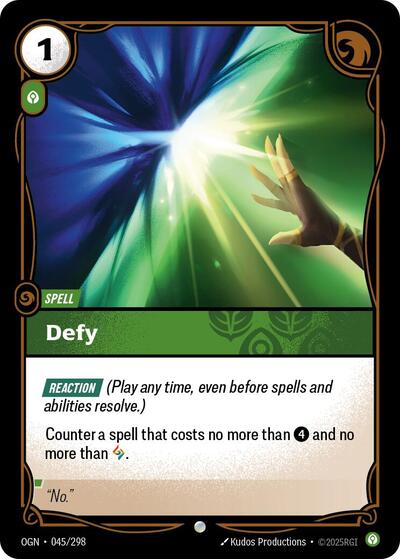 2025 Riftbound League of Legends Trading Card Game: Origins (OGN) - Defy (#045/298, Common) (Near Mint)