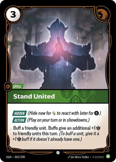 Stand United (OGN) #053/298 Common (Near Mint) Origins Riftbound: League of Legends Trading Card Game: 2025