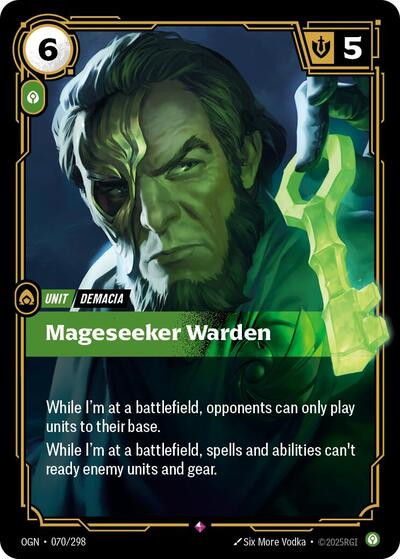 Mageseeker Warden (OGN) #070/298 Rare (Foil Near Mint) Origins Riftbound: League of Legends Trading Card Game: 2025