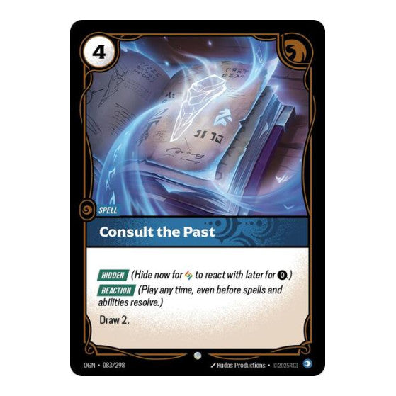 Consult the Past (OGN) #083/298 Common (Foil Near Mint) Origins Riftbound: League of Legends Trading Card Game: 2025