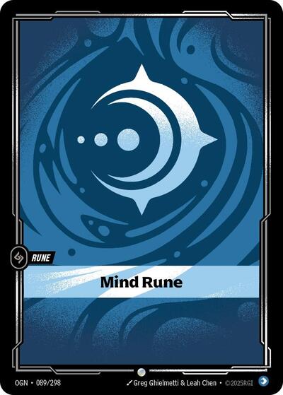 Mind Rune (OGN) #089/298 Common (Near Mint) Origins Riftbound: League of Legends Trading Card Game: 2025