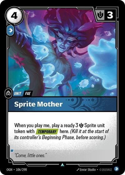 Sprite Mother (OGN) #106/298 Uncommon (Near Mint) Origins Riftbound: League of Legends Trading Card Game: 2025