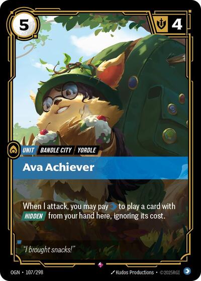 Ava Achiever (OGN) #107/298 Rare (Foil Near Mint) Origins Riftbound League of Legends Trading Card Game: 2025