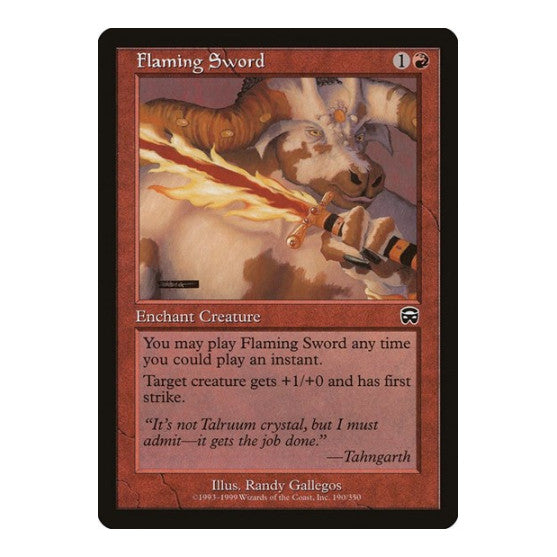 Flaming Sword (MMQ) #190 Common Mercadian Masques Magic: The Gathering: 1999