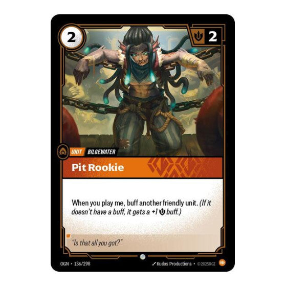 Pit Rookie (OGN) #136/298 Common (Near Mint) Origins Riftbound: League of Legends Trading Card Game: 2025