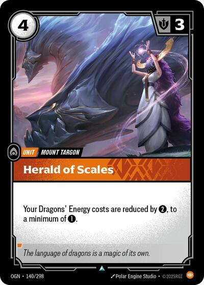 Herald of Scales (OGN) #140/298 Uncommon (Near Mint) Origins Riftbound: League of Legends Trading Card Game: 2025