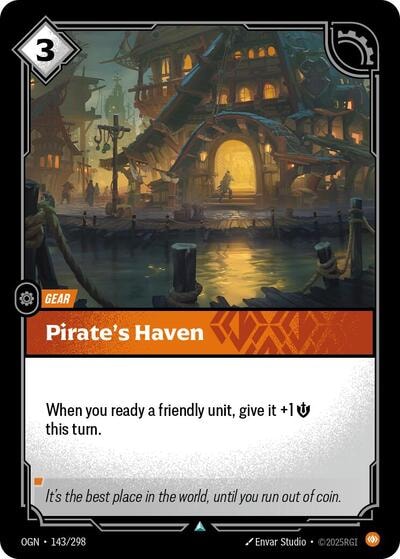 Pirate's Haven (OGN) #143/298 Uncommon (Near Mint) Origins Riftbound: League of Legends Trading Card Game: 2025