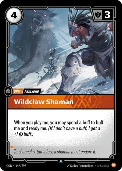Wildclaw Shaman (OGN) #147/298 Uncommon (Near Mint) Origins Riftbound: League of Legends Trading Card Game: 2025
