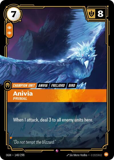 Anivia - Primal (OGN) #148/298 Rare (Foil Near Mint) Origins Riftbound: League of Legends Trading Card Game: 2025