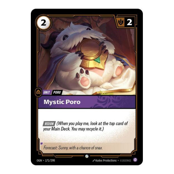 Mystic Poro (OGN) #171/298 Common (Lightly Played) Origins Riftbound: League of Legends Trading Card Game: 2025