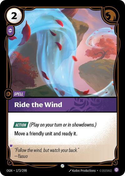 Ride The Wind (OGN) #173/298 Common (Near Mint) Origins Riftbound: League of Legends Trading Card Game: 2025