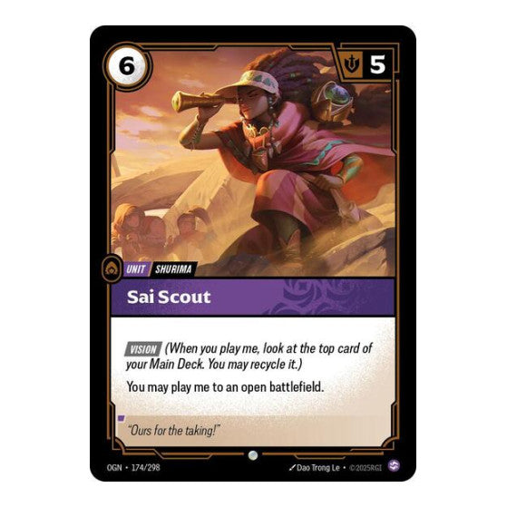 Sai Scout (OGN) #174/298 Common (Lightly Played) Origins Riftbound: League of Legends Trading Card Game: 2025