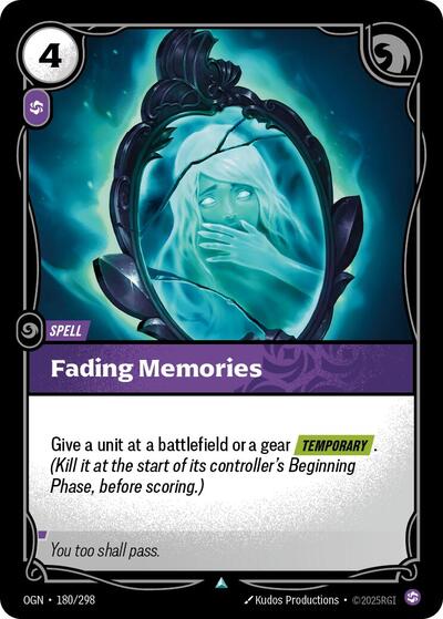 Fading Memories (OGN) #180/298 Uncommon (Near Mint) Origins Riftbound: League of Legends Trading Card Game: 2025