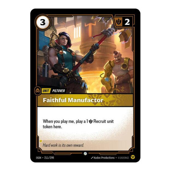 Faithful Manufactor (OGN) #211/298 Common (Near Mint) Origins Riftbound: League of Legends Trading Card Game: 2025